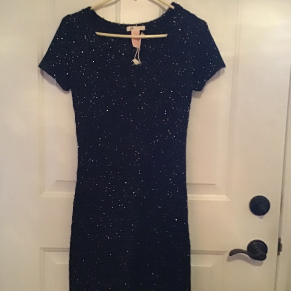 NWT TULLE ANTHROPOLGIE SEQUIN SWEATER DRESS. M - Picture 5 of 5